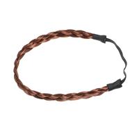 iplusmile Bandeau Cheveux Tressés Élastique Extensible pour Femmes Postiche Synthétique Style Tresse Classique Accessoire Coiffure Léger Marron Ajustable