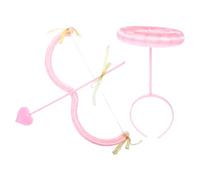 iplusmile Bandeau de Cosplay Cupidon Rose Flèche D’Arc Accessoire de Costume pour Fête et Soirée Déguisée Tenue Fête Femme Cosplay de Cupidon Décoration Anniversaire Fille