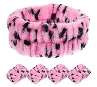iplusmile Bandeau de Maquillage Manchettes Assorties Absorbant L'eau en Flanelle Rose Élégant et Confortable pour Se Laver le Visage pour Soins Spa à Domicile