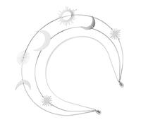 iplusmile Bandeau Tête de Déesse Argenté à Couches Couronne Lune et Étoiles pour Fête Anniversaire Accessoire Cheveux Femme et Fait Main