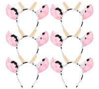 iplusmile Bandeaux Animaux Peluche 6 Pièces Taille Moyenne Coiffes De Cosplay Garçon Et Filles Accessoires Pour Cheveux De Fête Oreilles De Vache Pour Événements Costumés