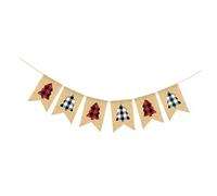 iplusmile Banderole Noël à Carreaux Rouge et Noir Guirlande Fanions Fête de Noël pour Décoration Intérieure et Extérieure Bannière pour Maison et Bureau Ambiance Festive de Fête