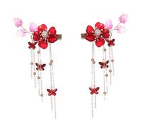 iplusmile Barrette à Pompons Fleur de Taille Moyenne Épingles à Cheveux Vintage pour Femmes Coiffure Traditionnelle Chinoise Cérémonie Bal Soirée