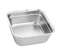 iplusmile Bassine de Lavage Légumes Inoxydable Carrée Passoire Multifonction Acier Épais pour Riz et Fruits Égouttoir Compact pour Cuisine