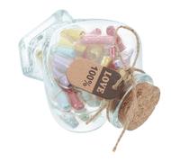 iplusmile Bocaux à Bonbons Forme De Cœur Petites Bouteilles Verre Avec Couvercle Liège Pour Écrire Des Messages Secrets Et