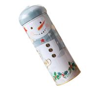 iplusmile Boîte à Biscuits de Noël en Fer-blanc, Boîte de Rangement pour Bonbons, Blanche, Forme Bocal, Légère et Portable, pour Lollipops et Chocolat, Maison et Boutique
