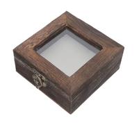 iplusmile Boîte à Cartes en Bois Couvercle Transparent 3.94x3.94x1.77 Pouces pour Collection de Spécimens et Stockage de Petits Articles