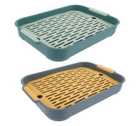 iplusmile Boîte à Litière pour Lapins 2 Pièces en Plastique Design Rectangulaire Antichute et Fond Plat, pour Toilettes Intérieures d'animaux comme Cobayes