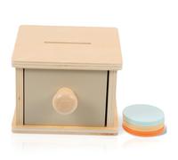 iplusmile Boîte à Monnaie Bois Montessori pour Garçon Fille Éducatif Bois Coordination Main-œ Développement Motricité Fine Jeu Apprentissage Préscolaire pour Garçons et Filles