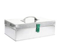 iplusmile Boîte à Outils en Tôle de Fer Antirouille 28x16x9 Cm Verrouillage Sécurisé, Boîte de Rangement Multifonctionnelle Portable pour Outils Ménagers, Coffre à Monnaie Couleur