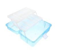 iplusmile Boîte à outils plastique transparente à trois couches boîte de rangement portable multifonction avec poignée pour peinture maquillage fournitures scolaires et blocs mallette
