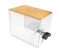 iplusmile Boîte à Pourboires avec Serrure en Acrylique Urne Transparent Élegante Conteneur de Dons Sécurisé pour Bars et Restaurants Collecte de Pourboires et Suggestions