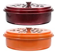 iplusmile Boîte à Spirales Porte-Parfum Portable Couvercle Plateau en Métal Ignifuge 2 Pièces Protection pour Camping Extérieur et Dortoir