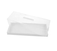 iplusmile Boîte d'affichage plateau à gâteau présentoir à desserts avec couvercle présentoir à gâteaux rectangulaire Plat à gâteau avec couvercle Affichage dessert Acrylique blanche