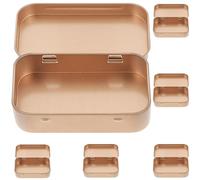iplusmile Boîte De 6 Pièces Boîte de rangement en fer blanc petite boite metal couvercle à charnière boite rangement cuisine boite de rangement cuisine nourriture bidons de cuisine or rose