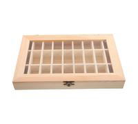 iplusmile Boîte d'Exposition pour Spécimens Minéraux en Bois Massif Compartiments Séparés Couvercle Transparent Petite Taille Coffret Éducatif Géologie pour École et Musée Rangement