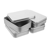 iplusmile Boîte en Fer Blanc Lot de 4 Boîte Rectangulaire Vide Couvercle à Charnière pour Bonbons Biscuits Présents pour Mariage et Fête 4,32X2,55X1 Cm