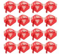 iplusmile Boîtes à Bonbons Mariage Style Chinois Rouge et Or Petite Taille Lot de 20 en Papier et Polyester Boîtes à Souvenirs Traditionnelles pour Présents Invités