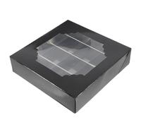 iplusmile Boîtes à Chocolats Saint-Valentin Lot de 5 Boîtes en Carton Noires avec Fenêtre Transparente 16 Compartiments Carrés pour Mariage Emballage Pâtisserie et Conservation des