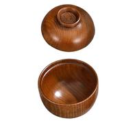 iplusmile Bol Bois avec Couvercle Pratique en Bois de Style Japonerie Bol à Soupe Multifonction pour Maison Décoratif et Récipient à Soupe Élégant