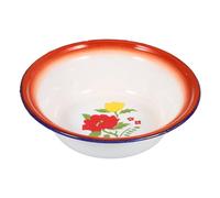 iplusmile Bol Émail Vintage avec Motif Fleur Grand Récipient de Cuisine Émail Robuste Bassin de Stockage Alimentaire pour Usage Domestique Surface Lisse et Facile à Nettoyer