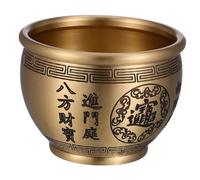 iplusmile Bol Feng Shui Laiton Doré Sculpture Traditionnelle Chinoise Bassin de Fortune pour Décoration Bureau et Maison Favorise Énergie Positive Richesse et Prospérité