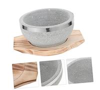 iplusmile Bol Pierre Coréen avec Base pour Bibimbap et Soupe Cuisson Maintien Au Chaud Cuisson Flamme Ouverte Cuisine Traditionnelle Coréenne