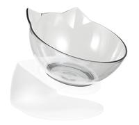 iplusmile Bol pour Animaux Surélevé Incliné Plastique Transparent Gamelle Protégée pour Cou De Chat Aide à Réduire Les Vomissements Et Facilite La Digestion