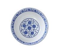 iplusmile Bol Ramen Vintage Céramique Bol à Soupe et Salade pour Restaurants et Buffets Design Rétro Bleu et Blanc et Facile à Nettoyer