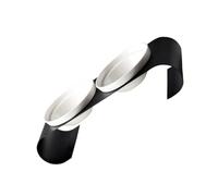 iplusmile Bol Surélevé pour Chat et Petit Chien avec Support Fer Robuste et Double Bol Céramique Noir et Blanc Facile à Nettoyer et Design Simple Adapté à Tous Les Intérieurs