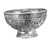 iplusmile Bol Tibétain Argent Miao Bol Eau de Cérémonie Résistant Au Vieillissement Sacré pour Temple et Usage Domestique