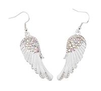 iplusmile Boucles D'oreilles Ailes D'ange Femme En Alliage Léger Pendantes Argentées Élégantes Pour Mariage Et Soirées Scintillantes Taille Unique