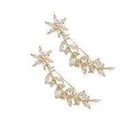 iplusmile Boucles Doreilles Crawler Fleur Doré Bijoux Minimalistes pour Femmes Élégantes Boucles Doreilles Grimpeuses pour Soirée et Événement