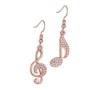 iplusmile Boucles d'Oreilles Créatives Pendantes pour Femmes en Alliage Couleur Or Rose Motif Note de Musique Légères et Confortables pour Usage Quotidien