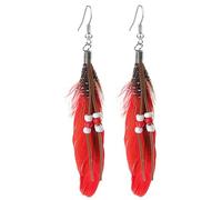 iplusmile Boucles d'Oreilles Pendantes Vintage à Pompons pour Femmes en Plumage de Bijoux d'Inspiration Style Western Légères et Confortables Occasions et