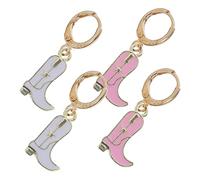iplusmile Boucles d'Oreilles Western pour Femmes Bijoux Cowgirl Accessoires Bottes Pendantes Légères Chic 2 Paires
