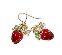 iplusmile Boucles Oreilles Fraise Pendantes Mignonnes pour Femme Bijoux Kawaii Légers et Confortables Accessoires Mode pour Fille Style Estival