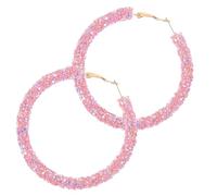 iplusmile Boucles Oreilles Grandes Créoles Multicolores Paillettes Mode Femme Bijoux Légers Pour Anniversaire Fête Plage