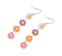 iplusmile Boucles Oreilles Marguerite Pendantes pour Femmes Bijoux Fleuries Crochets Indéformables et Hypoallergéniques