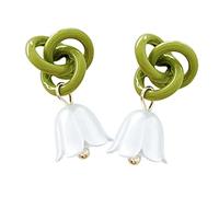 iplusmile Boucles Oreilles Muguet Vertes Pendantes Élégantes et Durables Bijoux pour Femmes Sophistiquées