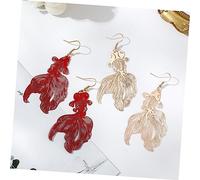 iplusmile Boucles Oreilles Pendantes Poisson Doré Longues pour Femme Design Exagéré Style Mode Élégant Anniversaire et Fêtes