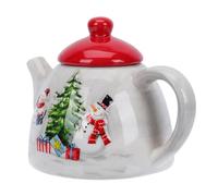 iplusmile Bouilloire à Lait en Céramique Blanche 1 Pièce Pot à Café Nordique Motif Noël Carafe pour Boissons Chaudes et Froides Usage la Cuisine et Petit-Déjeuner