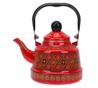 iplusmile Bouilloire à Thé Domestique Émaillée 1,1 l Acier Inoxydable Rouge Memory Ancien Style Chauffante Compatible Gaz Induction Théière Cuisine