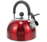 iplusmile Bouilloire Sifflante Rouge en Acier Inoxydable 2,5l avec Poignée Anti-brûlure Facile à Nettoyer, Maison Préparation Thé
