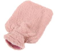 iplusmile Bouillotte Eau Chaude 1000ml Housse Peluche Rose Imitation Lapin, Poche D'eau Chaude Pvc, Chauffe-mains Portable Intérieur Extérieur, Thermothérapie Confort pour Maison Bureau