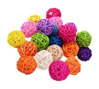 iplusmile Boules Décoratives en Rotin Colorées 3 Cm, 25 Pièces, Décor Intérieur, Remplisseurs de Bols pour Centre de Table, Ambiance Festive et Chaleureuse, Réutilisables Couleur Aléatoire