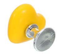 iplusmile Bouton de Chasse D'eau en Acrylique Texture Antidérapante Jaune de Cœur Compatible Facile, pour Salle de Bain Humide à Domicile
