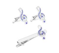 iplusmile Boutons De Manchette D'affaires Et Pince à Cravate Pour Chemise Homme, Style Classique, Métal Orné De Cristaux, Accessoire Professionnel, Hommes, Tenue De Travail, Note De Musique Décorative