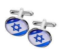 iplusmile Boutons Manchette Homme Drapeau Israël Design Unique et Élégant pour Chemise à Poignets Français Accessoires de Costume Formel Symbole Identité Nationale