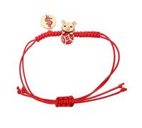 iplusmile Bracelet Amulette en Corde Rouge Tressée Ajustable Signe du Tigre Protection la Malchance Présent Nouvel An Chinois Amulette pour Étudiants et Adultes Charme Traditionnel